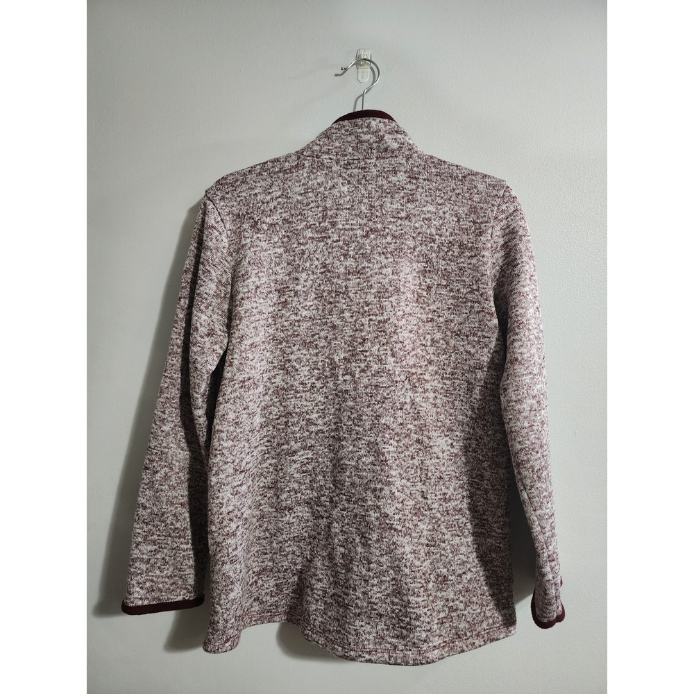 Stan‎ Herman Womens Marled Fleece Zip Front Jacket Burgundy Mock Neck M 5991253 - Picture 5 of 8
